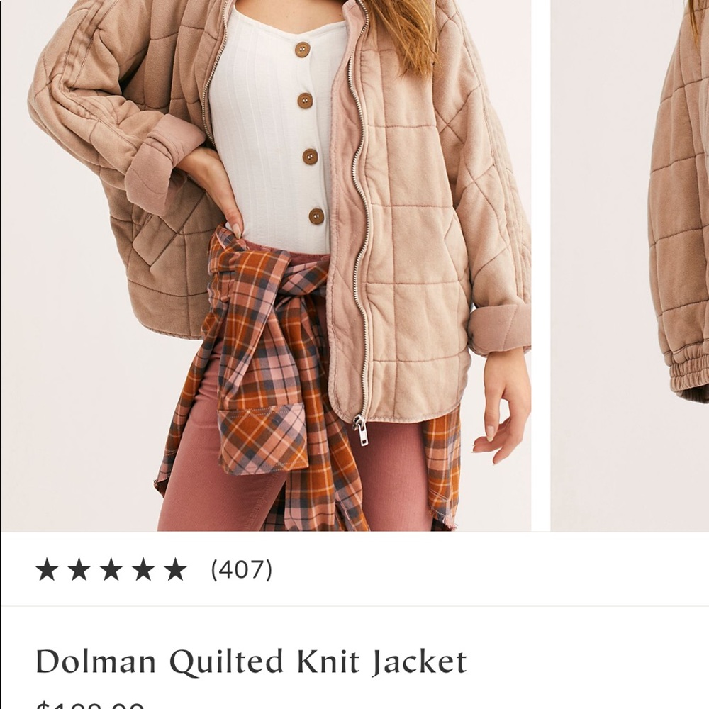 Free people dolman quilted knit jacket